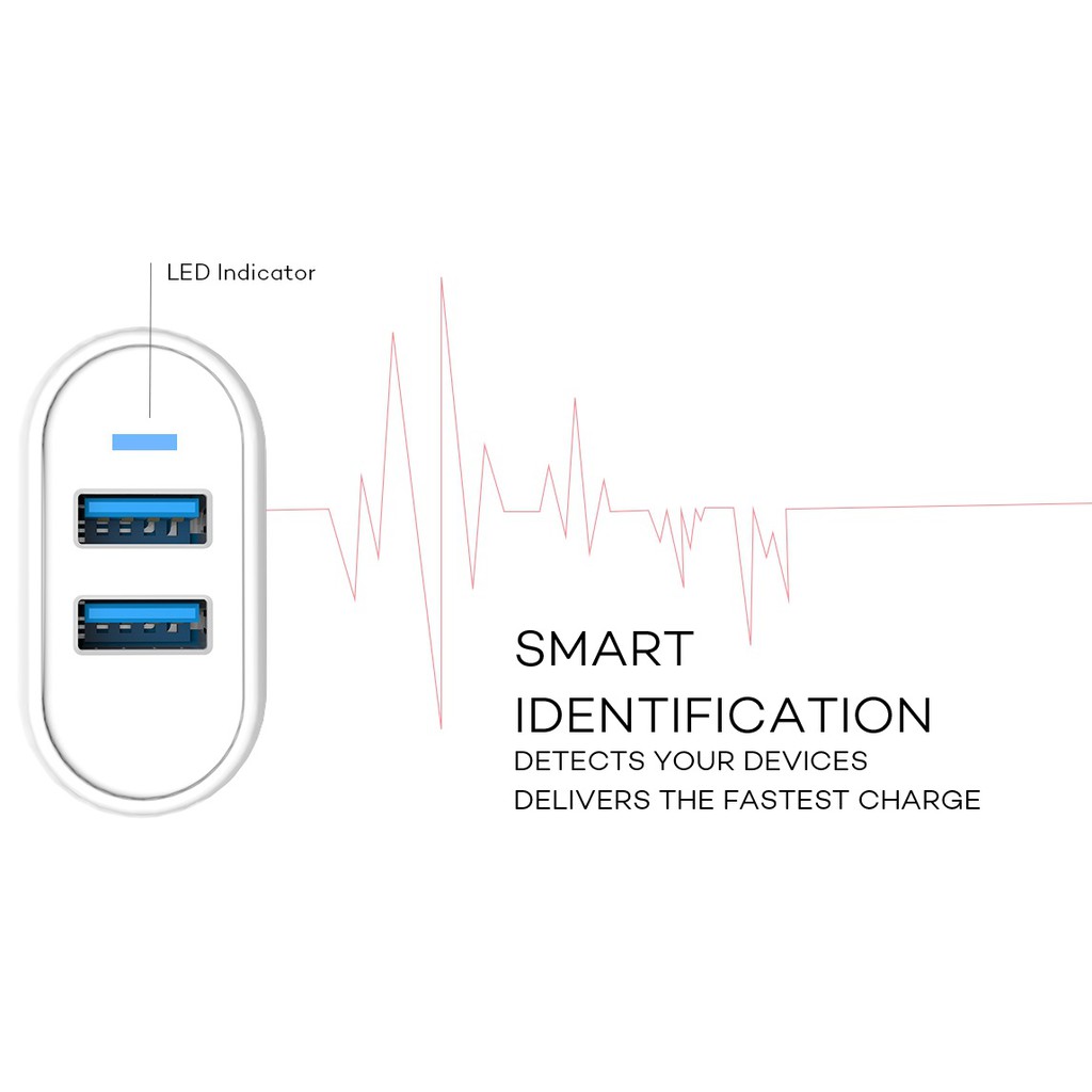 Củ sạc nhanh ĐT MA16,2 cổng sạc nhanh Smart ID,Tặng kèm cáp