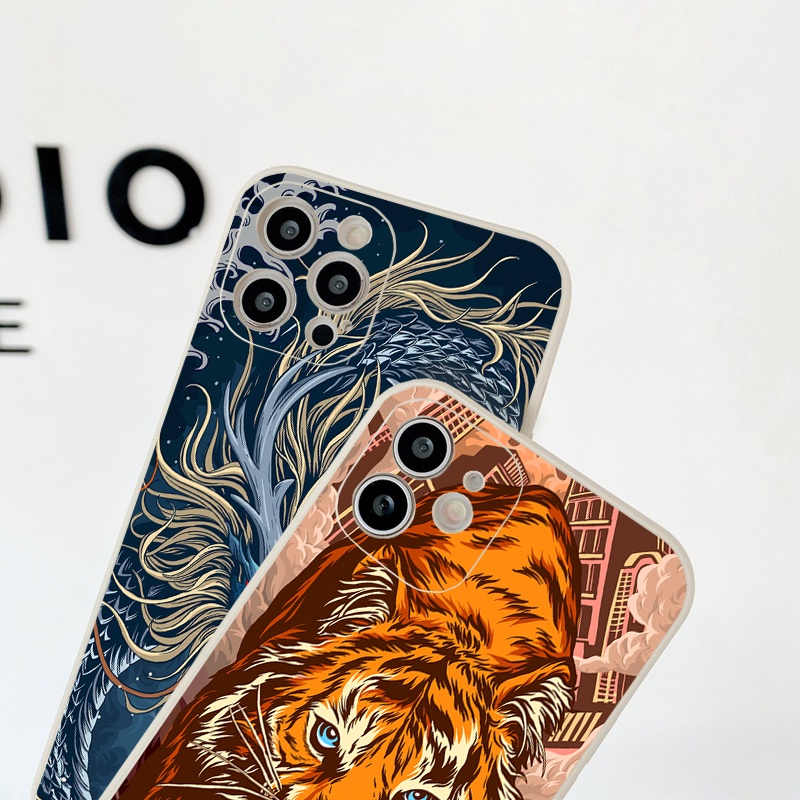 Ốp lưng iphone cạnh vuông ốp iPhone Tiger RỒNG HỔ 6plus/6s/7/7plus/8/x/xr/xs/11/12/pro/max/plus/promax E102