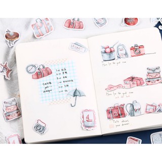 Bộ hình dán Sticker Bằng Xuyên Du Ký 40 miếng đáng yêu trang trí tranh, sổ tay, planner