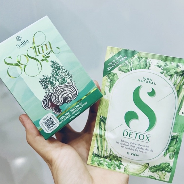 Viên uống giảm cân thảo mộc Soslimplus, giảm hiệu quả cho cơ địa chai lỳ ( 1 hộp x 30 viên) tặng kèm detox