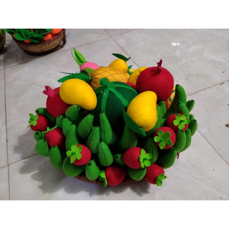 Đồ Chơi Thủ Công Rau Củ Chất Liệu Vải Nỉ Nhồi Bông - Đồ Dùng Học Tập Cho Bé Theo thông tư 02