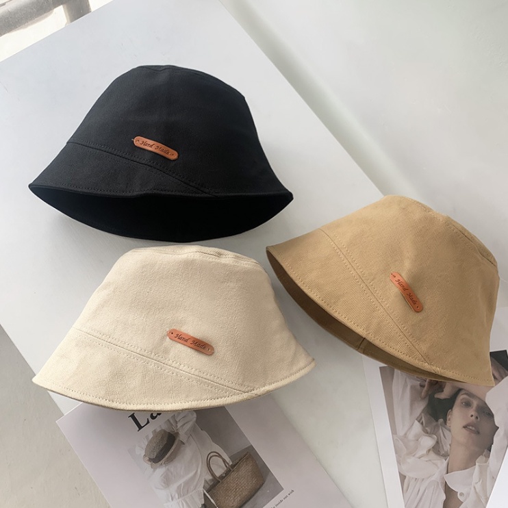 Mũ Bucket màu trơn cao cấp nón vành nam nữ phong cách unisex thời trang cá tính thêu chữ HANDMADE