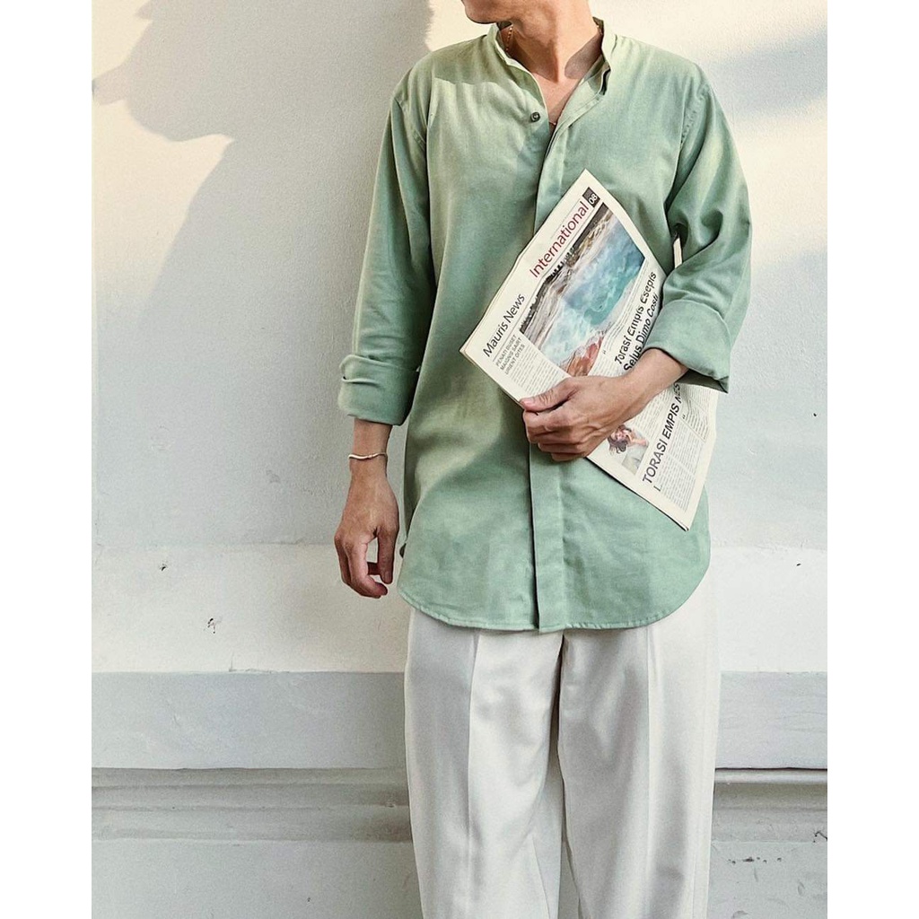 ÁO SƠ MI TAY DÀI LINEN CỔ TRỤ - LINEN SHIRT NHIỀU MÀU