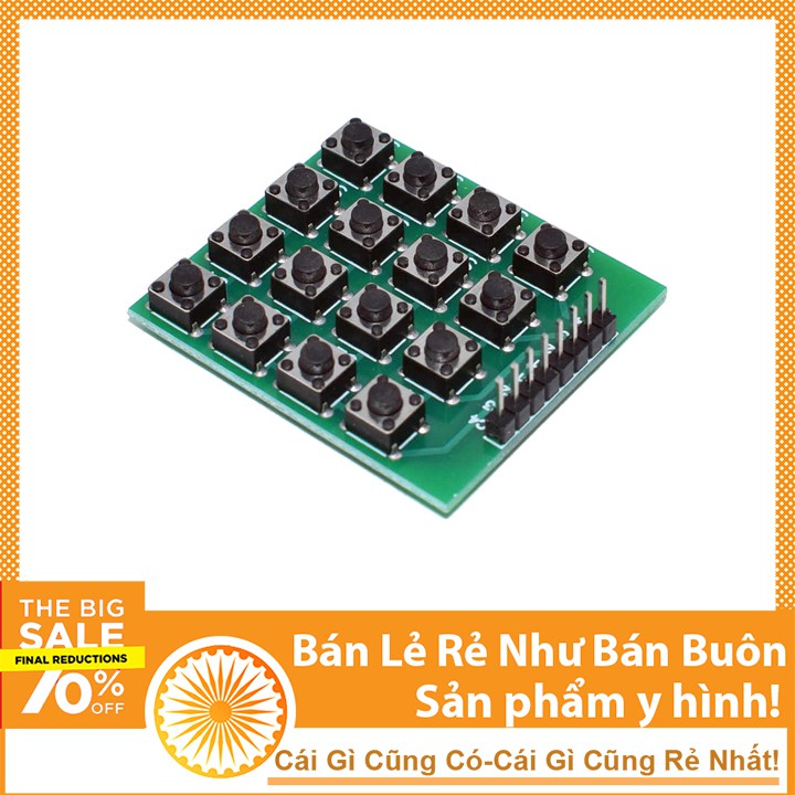 Bàn Phím Ma Trận Arduino Matrix 4x4 16 Phím Mở Rộng