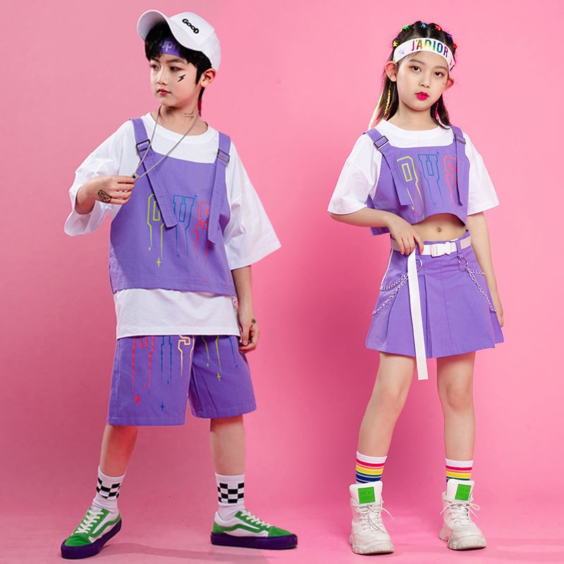 Bộ Trang Phục Nhảy Hip Hop Đường Phố Cao Cấp Thời Trang Mùa Hè Cho Bé Trai Và Gái