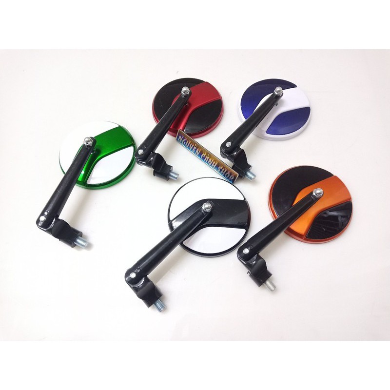 Gương chiếu hậu xe máy kim loan mẫu tròn ghép chân 10li