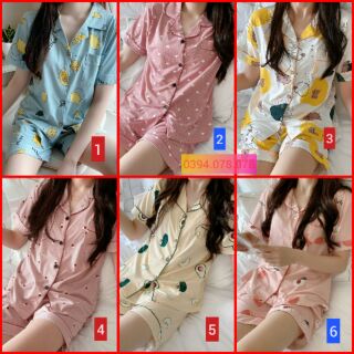 Bộ ngủ pyjama cộc tay quần đùi