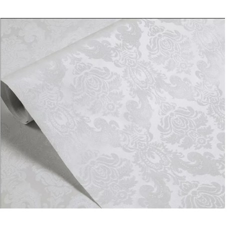 Decal giấy dán tường châu âu hoa văn màu trắng khổ rộng 45cm