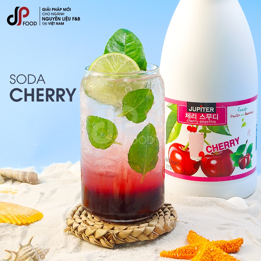 Smoothie Cherry Anh Đào làm trà trái cây, đá xay, soda thay thế Sinh tố Syrup Siro Puree  - JUPITER