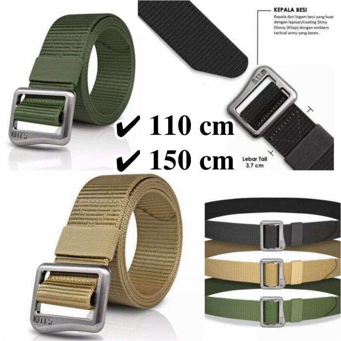 (Sẵn Sàng) ⭐Thắt Lưng Chiến Thuật Dài 150Cm / 110Cm / 150Cm Chất Liệu Canvas Nylon Màu Đen Cho Nam⭐