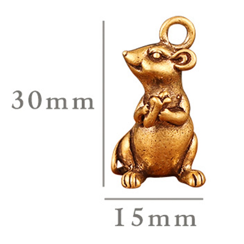 1 Đồ trang trí Chú Chuột Mini Bằng Đồng 30*15*16mm Trang Trí Văn Phòng