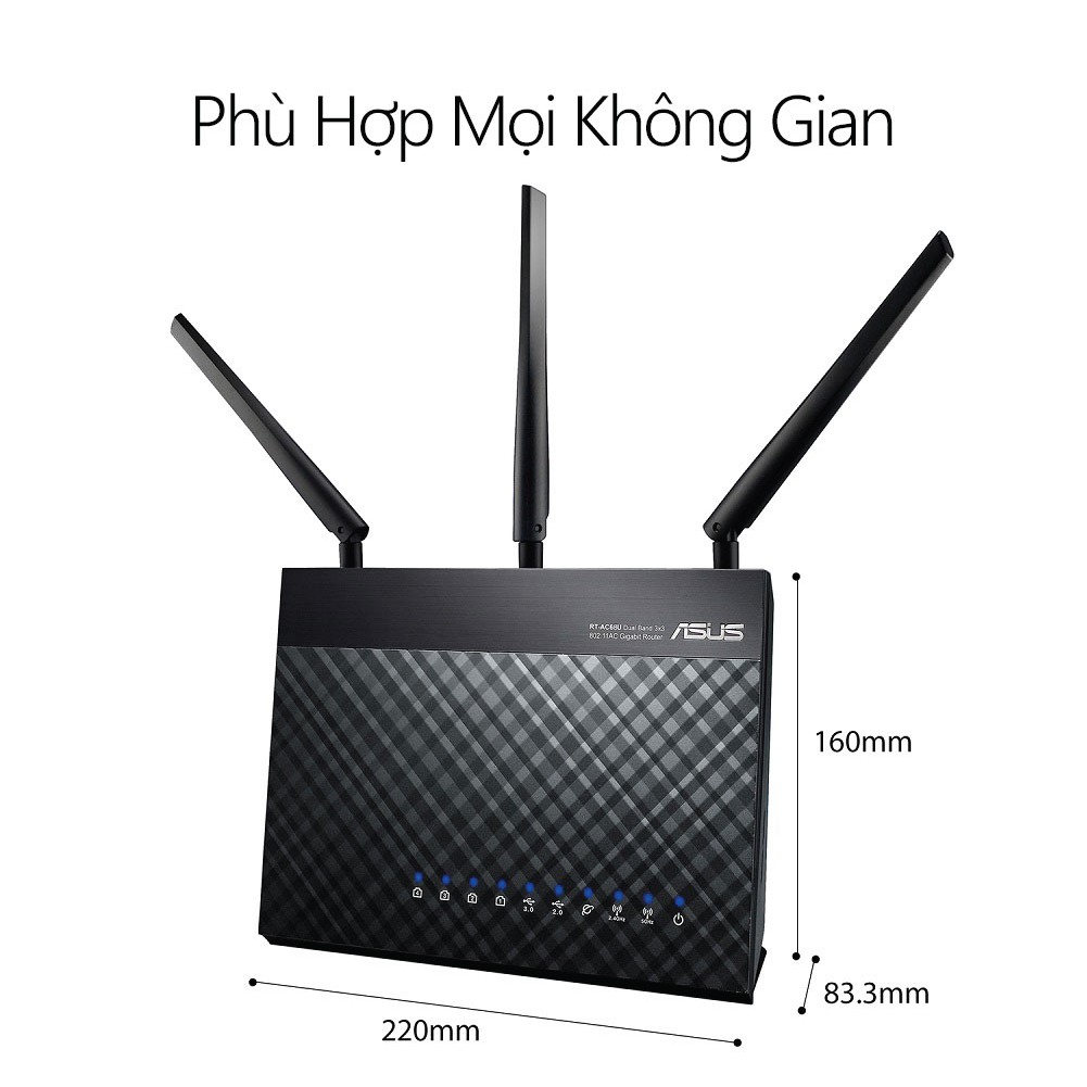 [Mã ELMALL1TR5 giảm 6% đơn 3TR] Router Wifi băng tần kép ASUS RT-AC86U