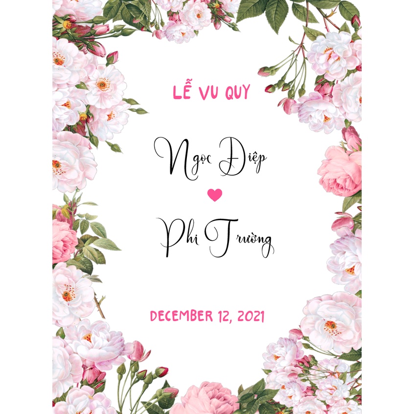 BẢNG TÂN HÔN_VU QUY TÊN CÔ DÂU CHÚ RỂ TRANG TRÍ TIỆC CƯỚI_NÀNG THƠ DESIGN