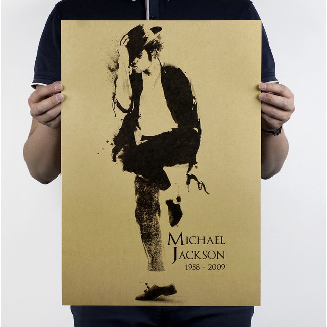 Tấm poster 51*35.5cm in hình Michael Jackson dùng để treo trang trí nội thất