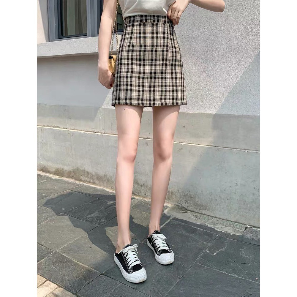 Set áo thun FASHION phối chân váy ngắn kẻ caro ulzzang