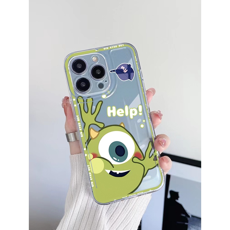 Ốp Điện Thoại TPU Gel Trong Suốt Viền Vuông Hình Quái Vật Mike Sullivan Cho iPhone 13 Pro Max 14 12 iPhone 11 XR 8 7 SE 2022