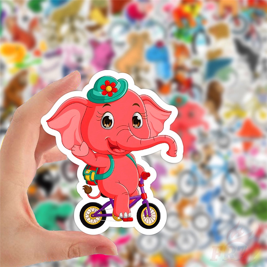 ❉ Miếng Dán Trang Trí Xe Đạp Series 01 Hình Động Vật Vui Nhộn ❉ Bộ 60 Sticker Chống Thấm Nước Họa Tiết Doodle Hợp Thời Trang