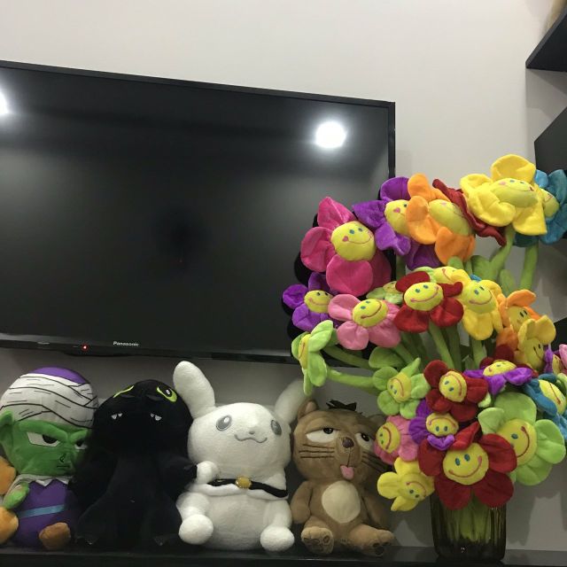 Bông hoa vải nhiều màu - gấu bông hình bông hoa