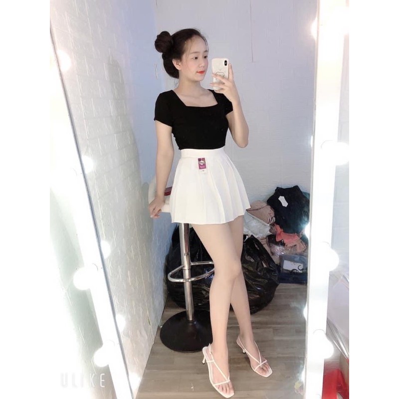 ÁO CROPTOP TAY NGẮN CỔ VUÔNG