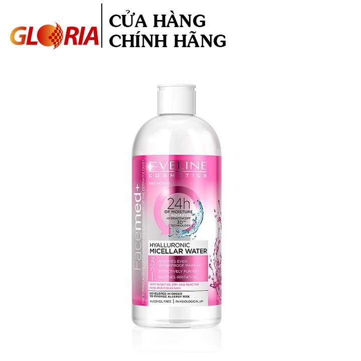 [Mã COSGLORIAT4 -8% đơn 250K] Nước Tẩy Trang Không Cồn Cho Da Khô Và Nhạy Cảm EVELINE 400ml