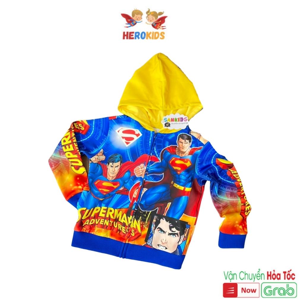 Áo Khoác Super-man , Hình In 3D Sắc Nét, Vải Da Cá Dày Dặn, Không Bai Xù