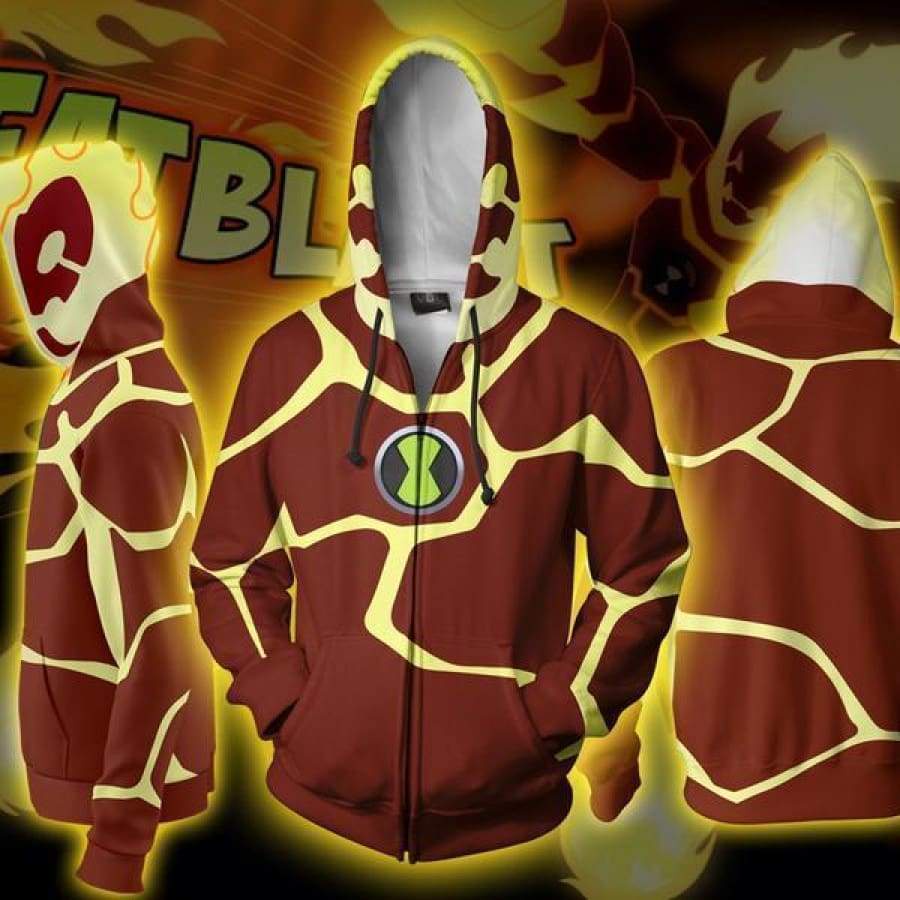 Áo khoác hoodie khóa kéo Ben 10 in hình 3D thời trang