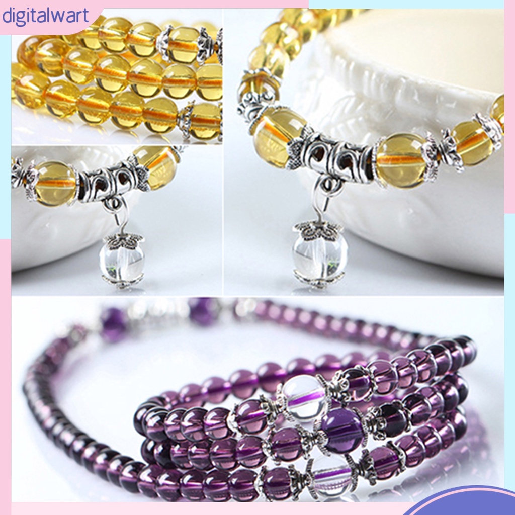 Vòng đeo tay dây chuỗi hạt trong suốt nhiều màu sắc 6mm sành điệu thời trang dành cho nữ