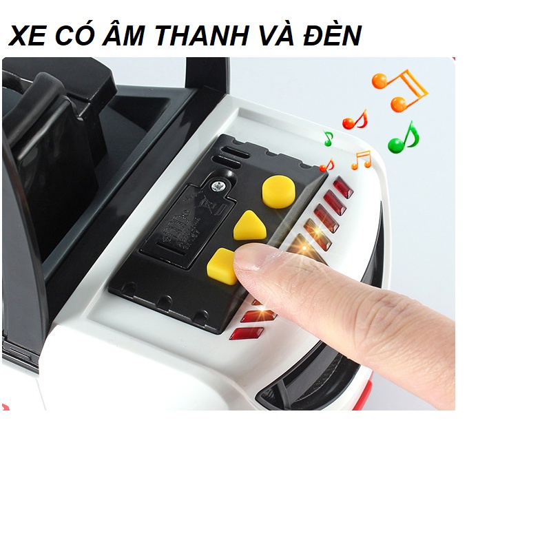 Mô hình xe nâng đồ chơi trẻ em xe bằng nhựa có âm thanh và đèn hãng Toystar