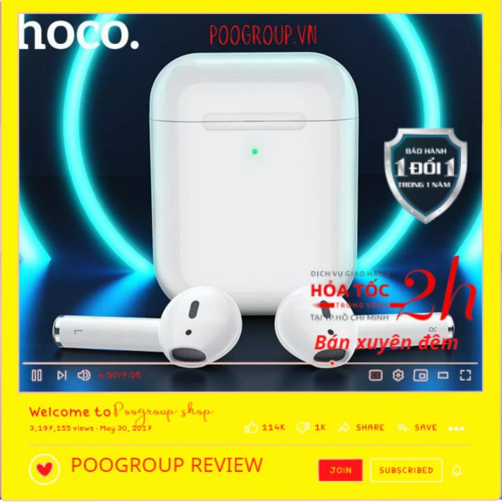 Tai nghe bluetooth TWS Hoco ME2 bản nâng cấp của EW02, Định vị, Đổi tên, pin 4h [BH chính hãng 12 tháng] poogroup