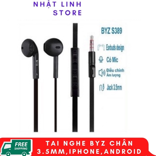 Tai nghe nhét tai S389 BYZ  hàng công ty bảo hành 12 tháng lỗi 1 đổi 1 trên toàn quốc. phukiennhatlinh
