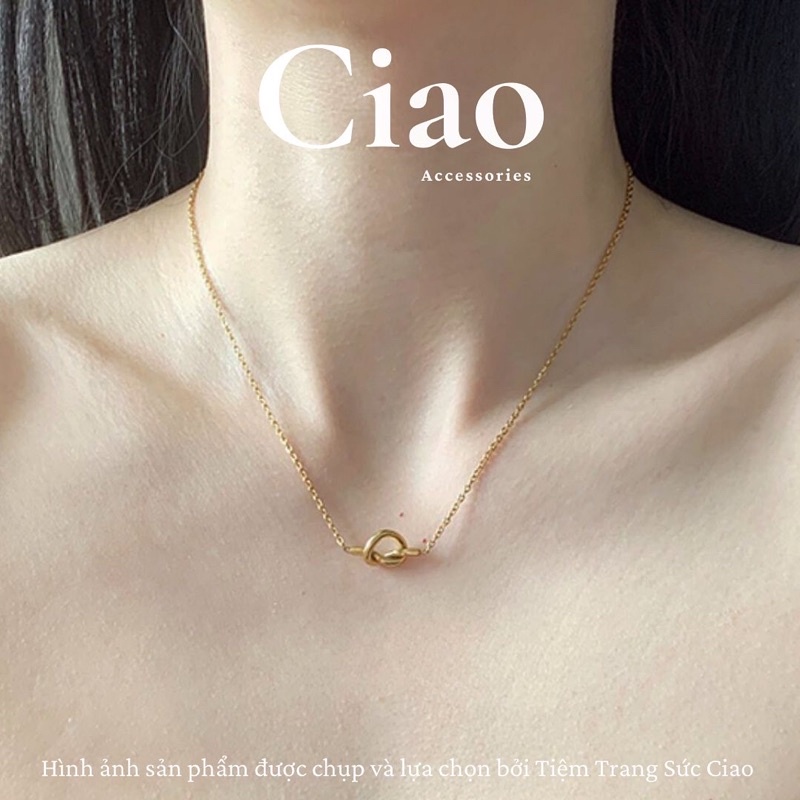 [TRENDY] Dây chuyền/ Vòng cổ titan không gỉ thiết kế hình xoắn đơn giản nhẹ nhàng Vivian Ciao