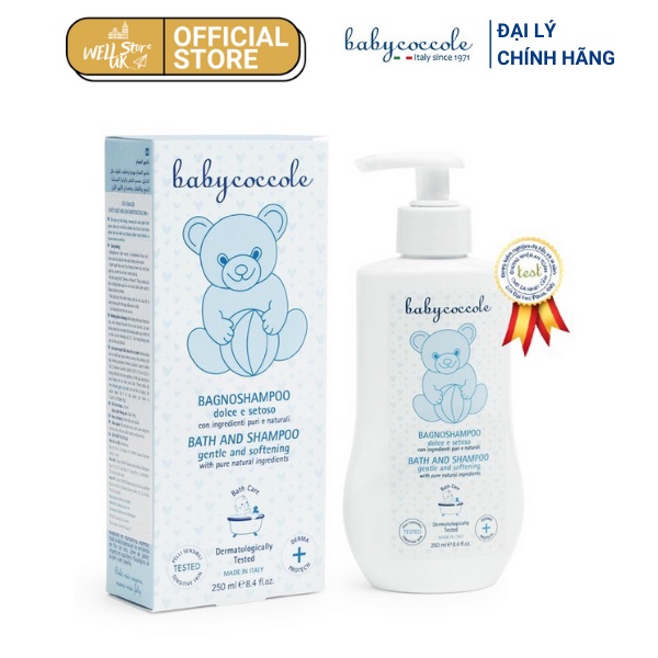 Sữa tắm gội cho bé Babycoccole 0M+ an toàn cho trẻ sơ sinh &amp; em bé chiết xuất hoa sen 250ml/400ml
