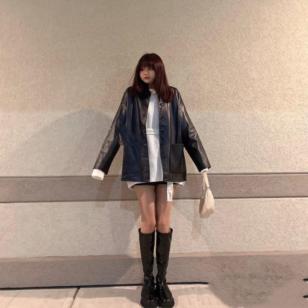 Giày Bốt Da Bóng Za2021 Co Giãn Tốt Đế Bằng Phối Khóa Kéo Bên Hông Thời Trang Mùa Thu Cá Tính