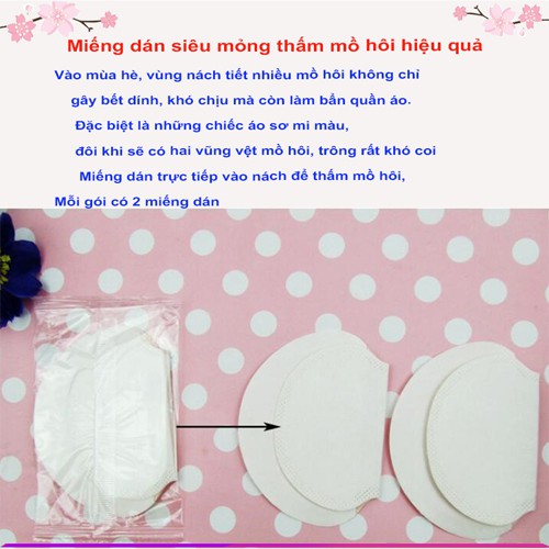 Miếng dán ngăn mồ hôi nách diệt khuẩn (Miếng=1Túi gồm 2 miếng có che tên) | BigBuy360 - bigbuy360.vn