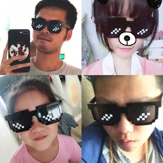 Mắt kính thời trang nam nữ cá tính Thug Life 6 chấm Minecraft siêu ngầu (có bản to và bản nhỏ) - Kính troll Thug Life