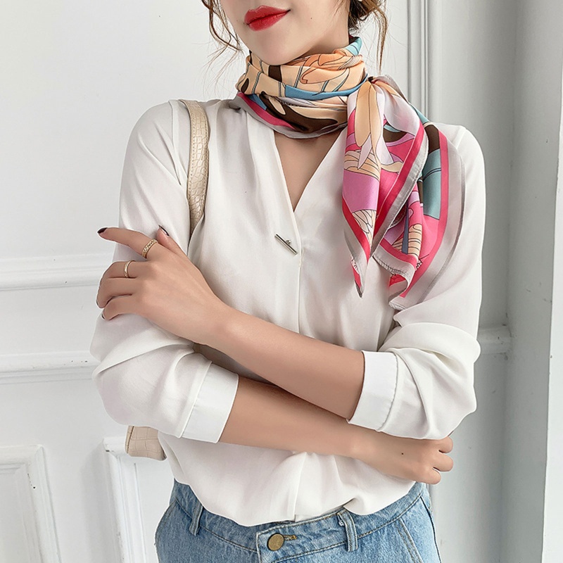 Khăn Lụa Satin Vuông 90x90cm In Họa Tiết Sang Trọng Thời Trang Cho Nữ