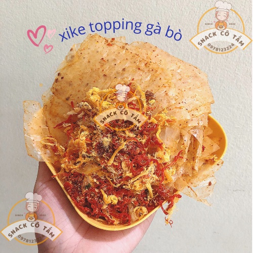 Bánh tráng xì ke muối nhuyễn tây ninh topping bò gà Bánh tráng miếng mix đậm vị cực ngon túi zip /Snack Cô Tấm