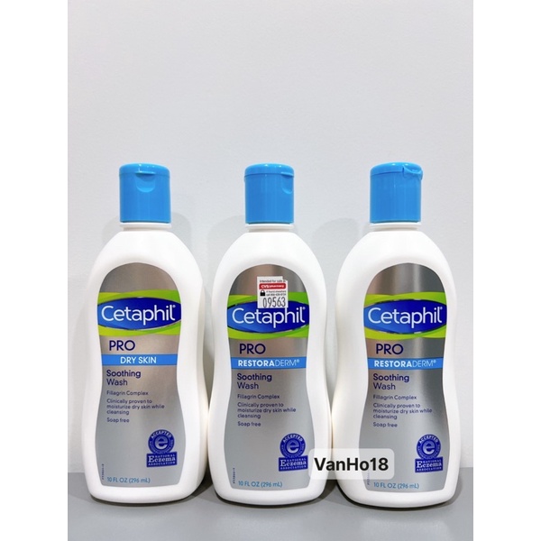 Sữa tắm dưỡng ẩm cho da khô Cetaphil PRO Dry Skin  Soothing Wash 296ml