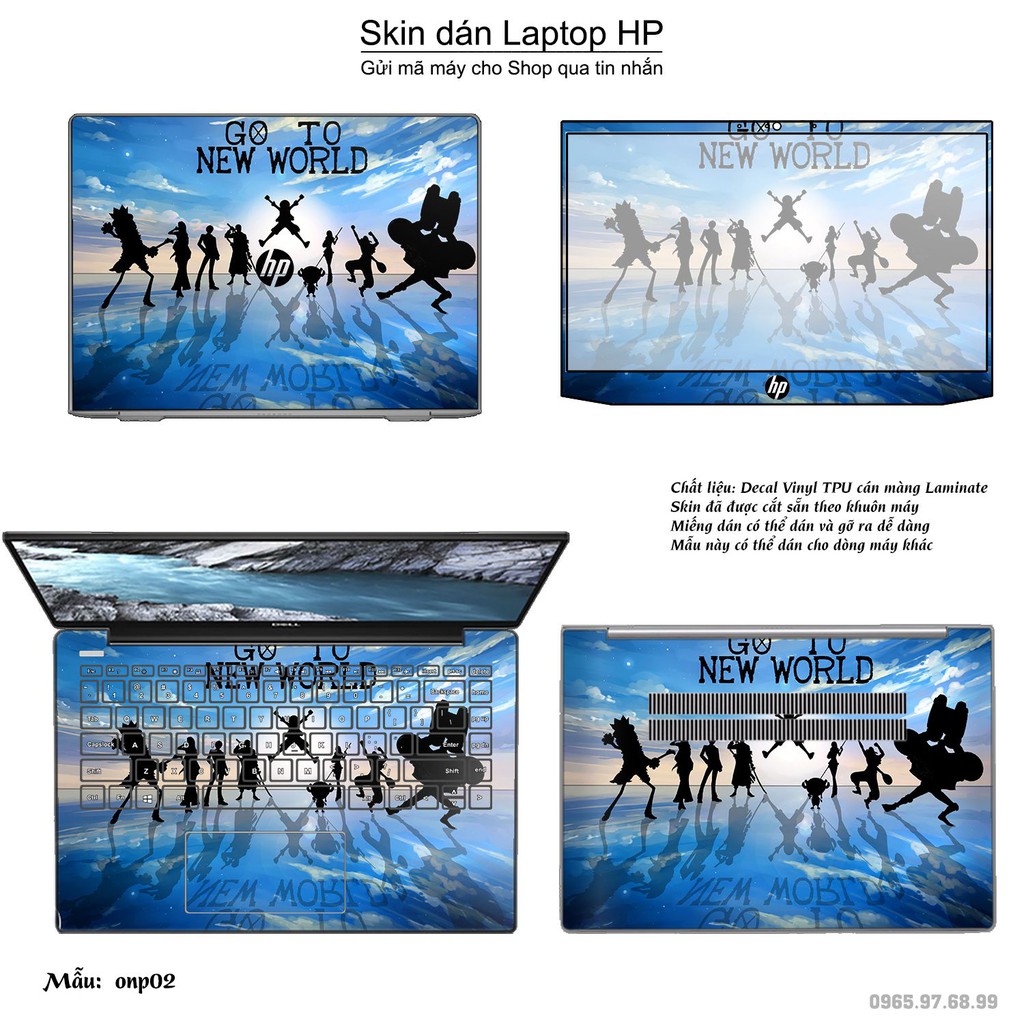 Skin dán Laptop HP in hình One Piece (inbox mã máy cho Shop)
