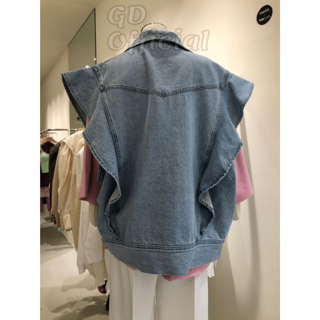 K105|Áo khoác jeans tanktop cá tính cho nữ chất denim thoáng mát màu xanh GD Official