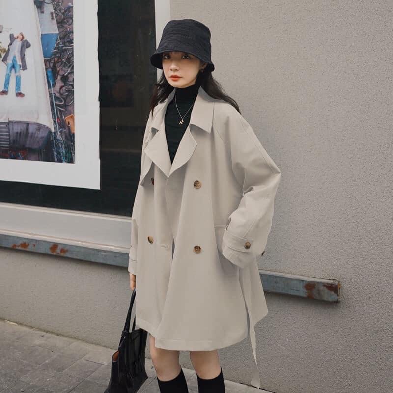 Áo khoác mangto kaki dáng vừa