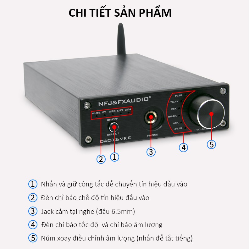 Bộ Giải Mã Âm Thanh Bluetooth 5.0 FX-Audio DAC X6 MKII
