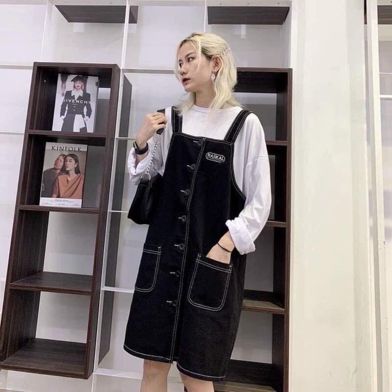 Váy Yếm Logo Chỉ Nổi Có Ảnh Thật Tự Chụp + Video + Đánh Giá - Yếm Hot Trend 2021 Chất Xịn Mềm Mịn Unisex X.Store