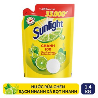 Rửa bát sunlight chanh túi 1,4kg