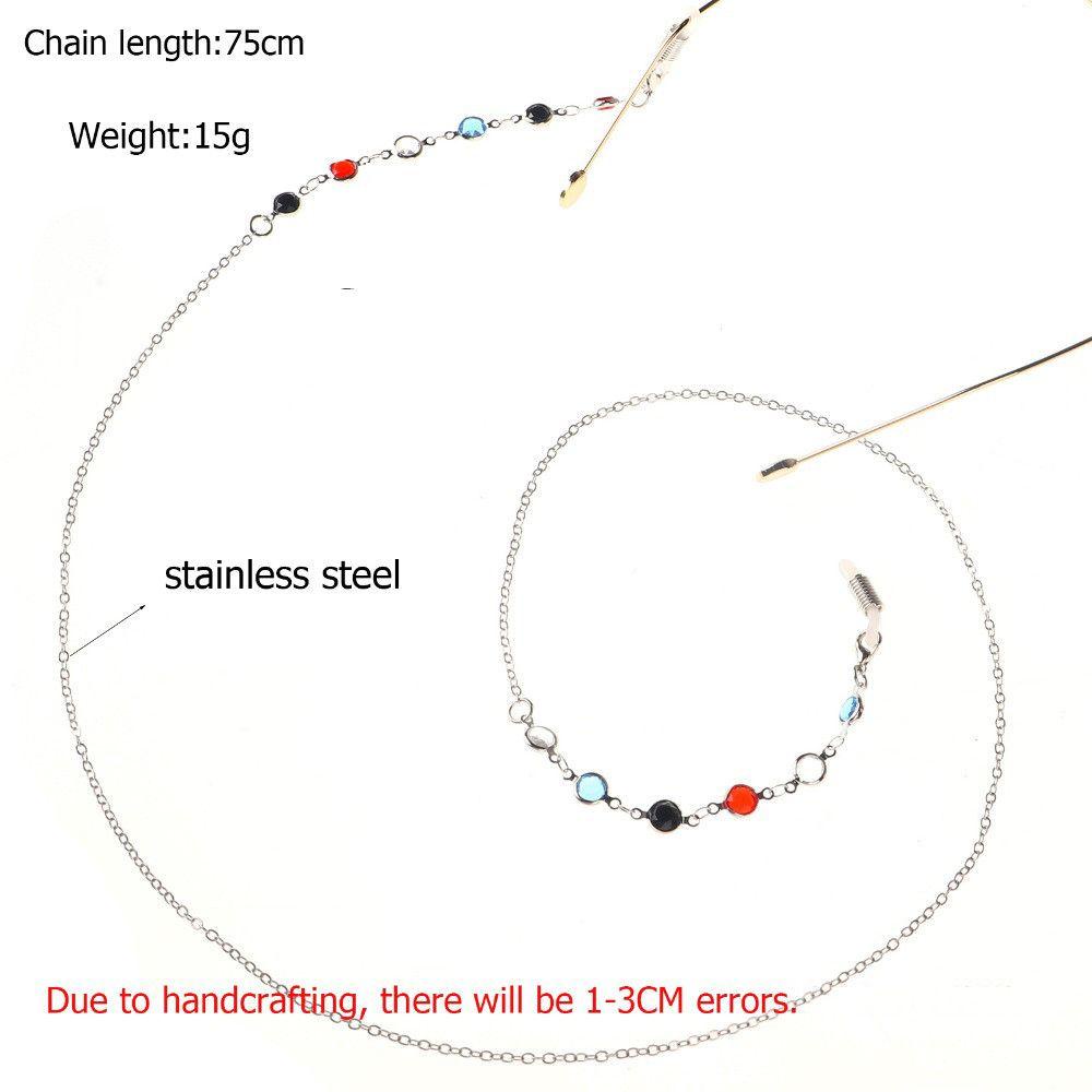 MELODG Dây Đeo Mắt Kính Bằng Thép Không Gỉ Đính Hạt Thời Trang