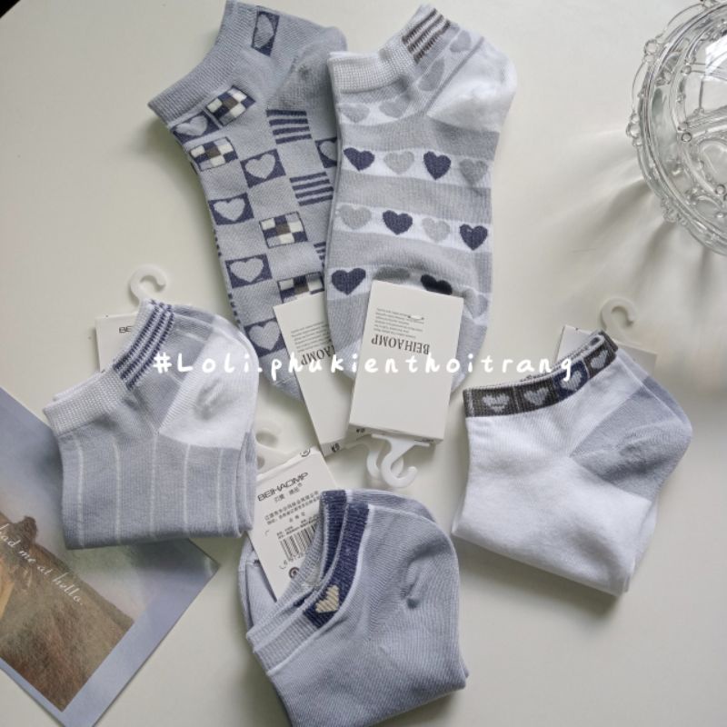 Tất Vớ Nữ Cổ Ngắn In Hình Dễ Thương Phong Cách Hàn Quốc Cho Nữ (TN008)