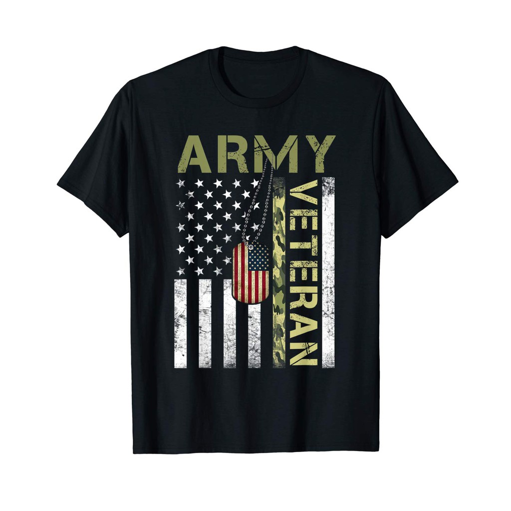 American Flag Camo Proud Us Army Veteran Men'S T-Shirt 100% Cotton Oversize Top Tee Birthday Gift