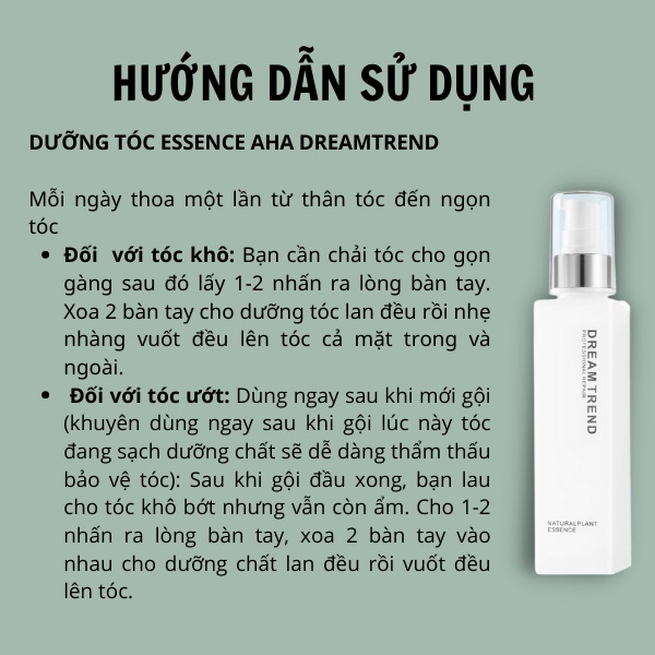 Dưỡng Tóc ESSENCE [CHÍNH HÃNG] AHA DREAMTREND Phục Hồi Tóc Hư Tổn