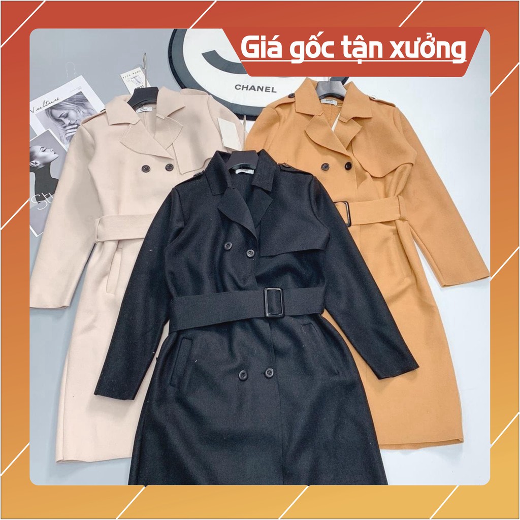 (Shop Uy Tín) MANGTO DẠ LEN LÔNG 6 KHUY KÈM ĐAI CAO CẤP AK1491