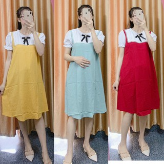Váy bầu thời trang thiết kế chất Lụa Hoa freesize từ 45 đến 70kg